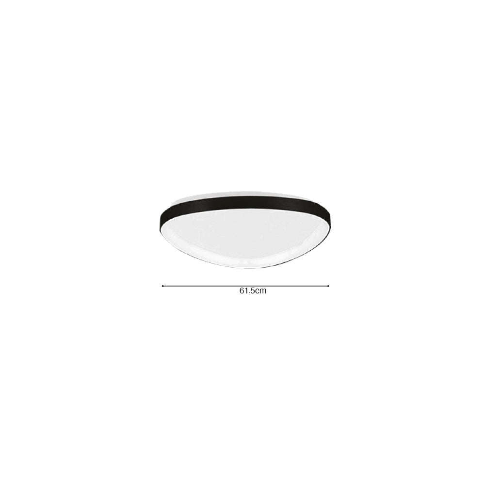 Inlight Πλαφονιέρα οροφής LED 25W 3CCT από μαύρο μέταλλο και ακρυλικό D:61,5x5cm (42043-Black)