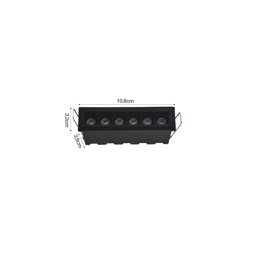 Inlight Downlight σποτ 6*3W 3CCT σε μαύρη απόχρωση (X00200B)