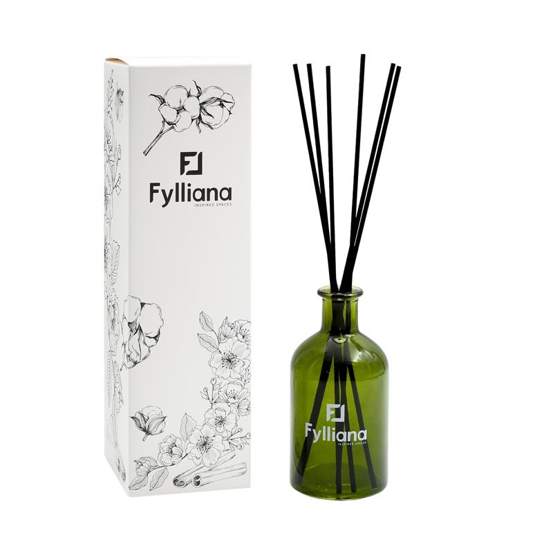 ΑΡΩΜΑΤΙΚΟ ΧΩΡΟΥ ΓΥΑΛΙΝΟ ΜΠΟΥΚΑΛΑΚΙ ΜΕ STICKS Fylliana FL013 "ΣΑΜΠΑΝΙΑ" ΚΑΙ ΣΥΣΚΕΥΑΣΙΑ ΔΩΡΟΥ ΠΡΑΣΙΝΟ