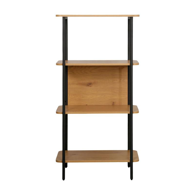 ΒΙΒΛΙΟΘΗΚΗ-ΡΑΦΙΕΡΑ ΜΕΤΑΛΛΙΚΗ Fylliana FL2504 BLACK OAK ΧΡΩΜΑ 60x36x122εκ