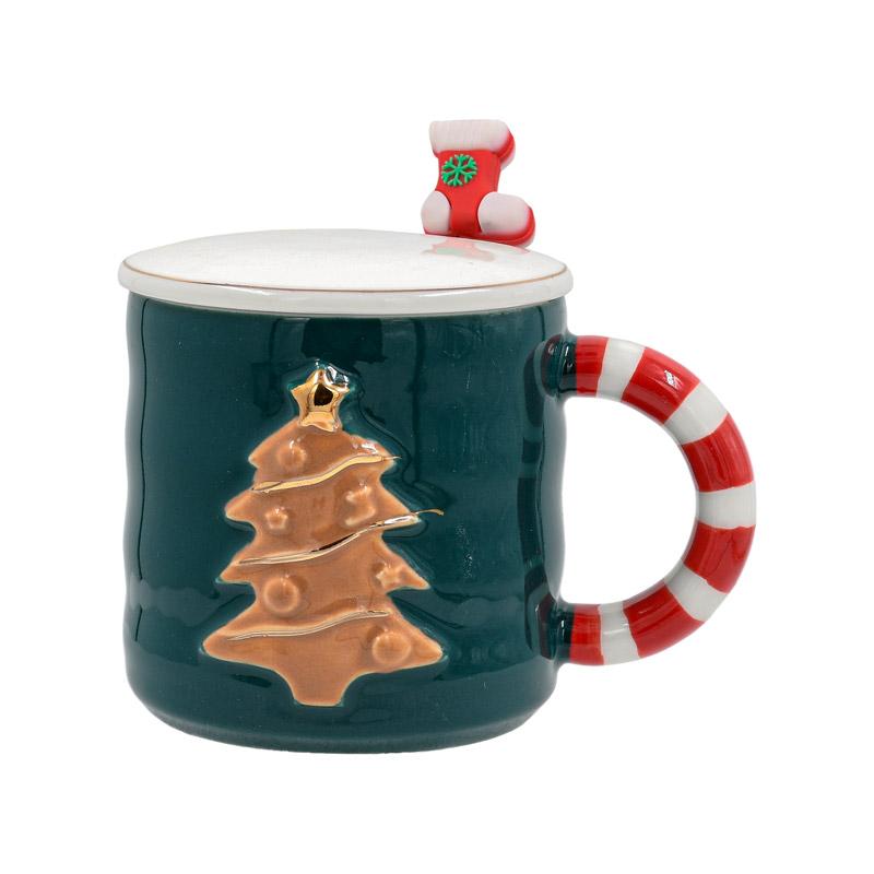 ΧΡΙΣΤΟΥΓΕΝΝΙΑΤΙΚΗ ΚΟΥΠΑ ΜΕ ΚΟΥΤΑΛΑΚΙ 1/2 Fylliana FL1664 ΠΡΑΣΙΝΟ-ΚΟΚΚΙΝΟ ΧΡΩΜΑ 8x9εκ