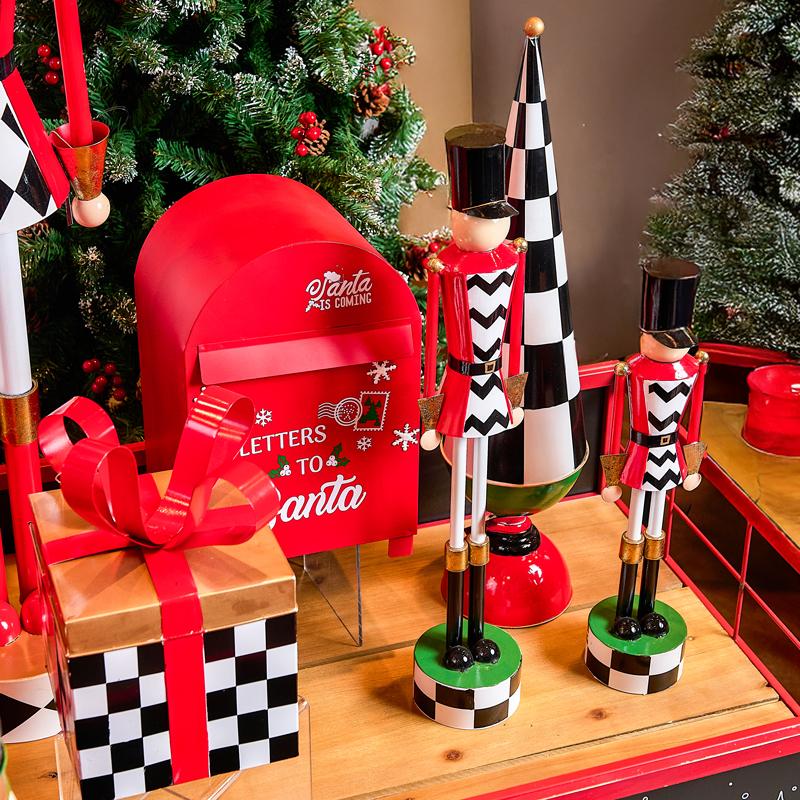 ΧΡΙΣΤΟΥΓΕΝΝΙΑΤΙΚΟ ΔΙΑΚΟΣΜΗΤΙΚΟ ΜΕΤΑΛΛΙΚΟ ΔΕΝΤΡΟ Fylliana FL032 ΧΡΥΣΟ-ΜΑΥΡΟ-ΛΕΥΚΟ-ΚΟΚΚΙΝΟ 15x15x55εκ