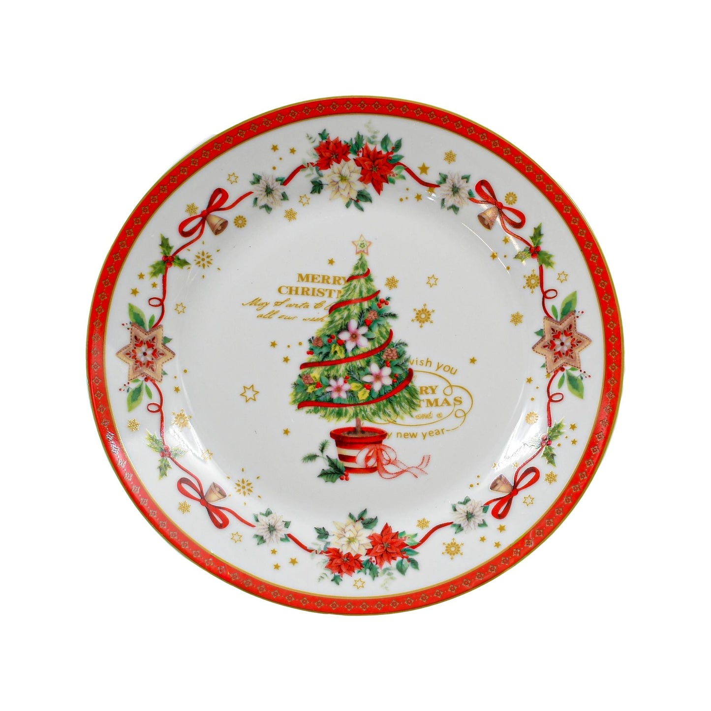 ΧΡΙΣΤΟΥΓΕΝΝΙΑΤΙΚΟ ΚΕΡΑΜΙΚΟ ΣΕΤ ΠΑΣΤΑΣ 6 ΤΕΜ ΣΕ ΚΟΥΤΙ Fylliana FL669017 ΛΕΥΚΟ-ΚΟΚΚΙΝΟ 19εκ