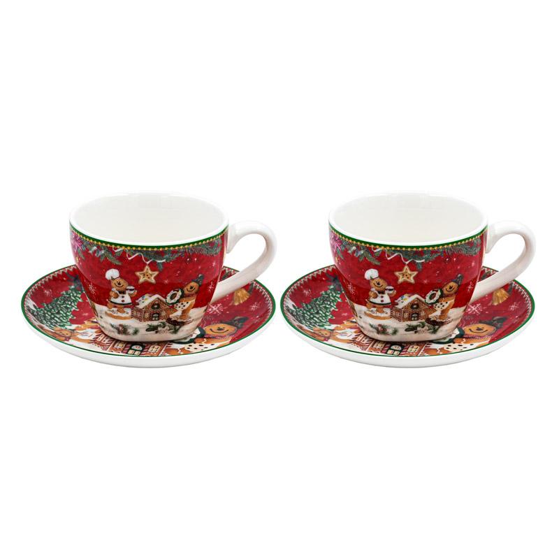 ΧΡΙΣΤΟΥΓΕΝΝΙΑΤΙΚΟ ΣΕΤ 2ΤΕΜ ΚΟΥΠΕΣ ΜΕ ΠΙΑΤΑΚΙ Fylliana FL016 GINGERBREAD MAN 8x6εκ