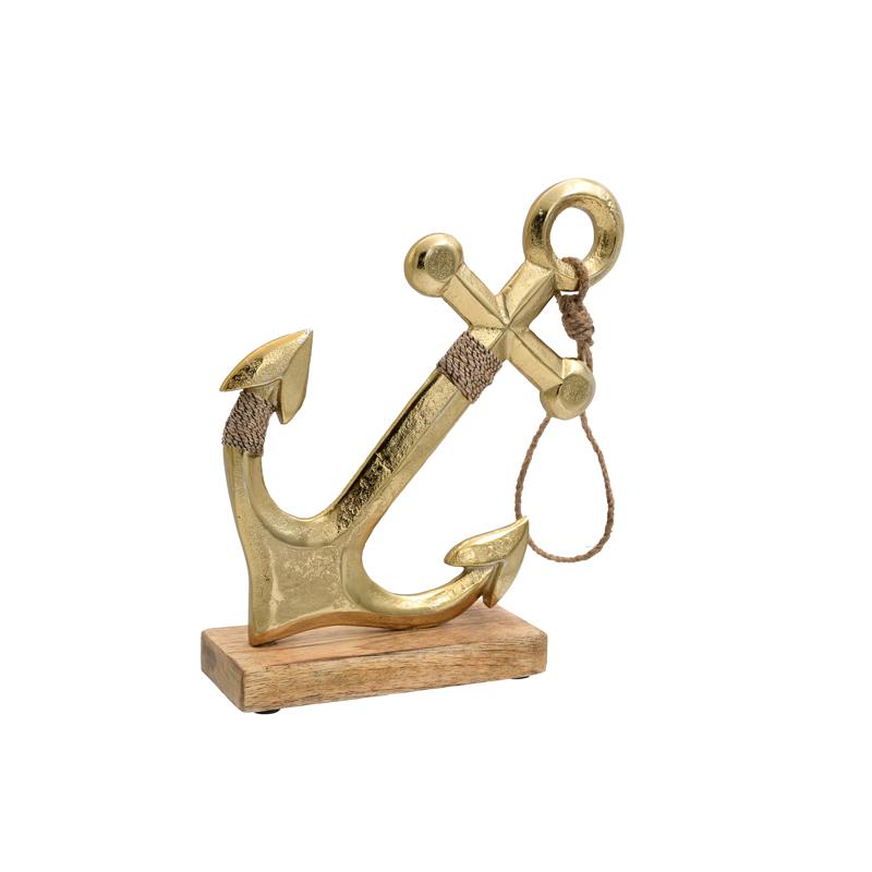 ΔΙΑΚΟΣΜΗΤΙΚΟ ΑΛΟΥΜΙΝΙΟΥ Fylliana Anchor 753 ΜΕ ΞΥΛΙΝΗ ΒΑΣH ΧΡΥΣΟ ΧΡΩΜΑ 19x6x24εκ