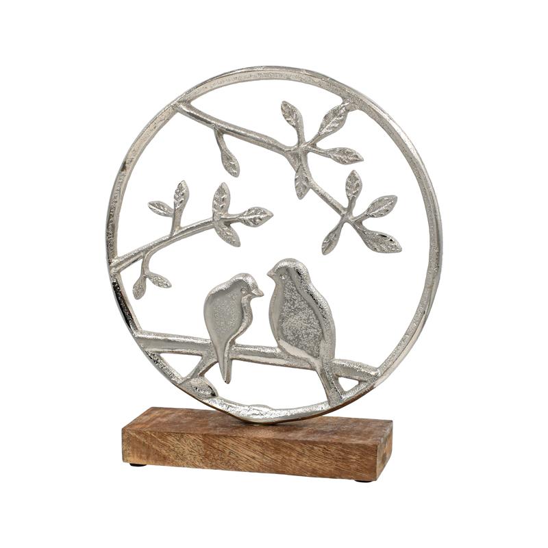 ΔΙΑΚΟΣΜΗΤΙΚΟ ΑΛΟΥΜΙΝΙΟΥ Fylliana Birds 3280 ΜΕ ΞΥΛΙΝΗ ΒΑΣΗ ΧΡΥΣΟ ΧΡΩΜΑ 25x5x23εκ
