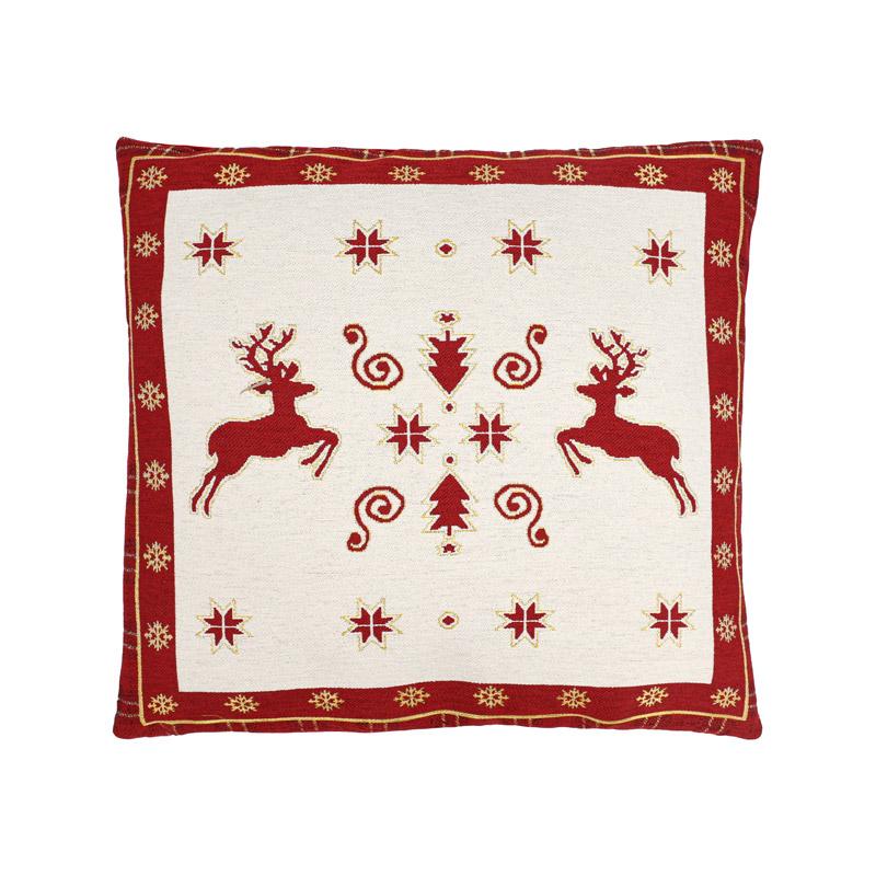 ΔΙΑΚΟΣΜΗΤΙΚΟ ΧΡΙΣΤΟΥΓΕΝΝΙΑΤΙΚΟ ΜΑΞΙΛΑΡΙ Fylliana ΚΟΚΚΙΝΟ-ΛΕΥΚΟ-ΧΡΥΣΟ 44x44εκ