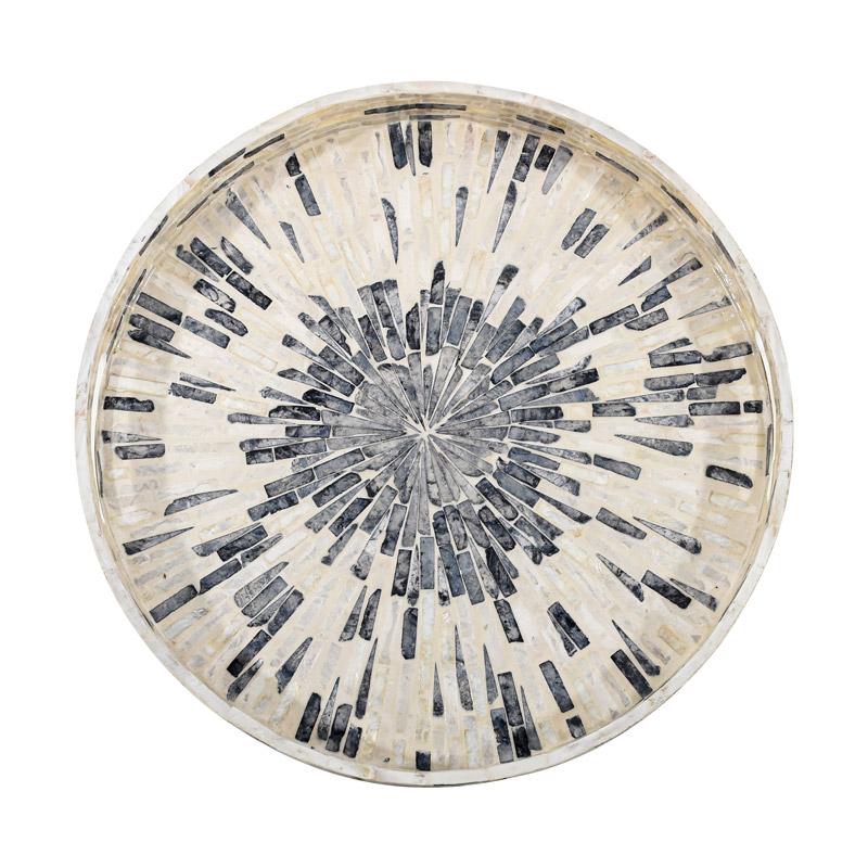 ΔΙΑΚΟΣΜΗΤΙΚΟΣ ΔΙΣΚΟΣ ΒΑΜΒΟΟ-ΚΟΧΥΛΙ Fylliana FL01 ΓΚΡΙ-ΛΕΥΚΟ ΧΡΩΜΑ 40εκ