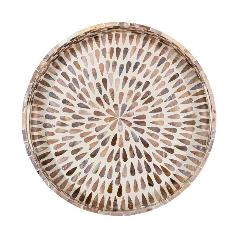 ΔΙΑΚΟΣΜΗΤΙΚΟΣ ΔΙΣΚΟΣ MDF-ΚΟΧΥΛΙ TEAR DROP Fylliana FL01 ΜΠΕΖ-ΚΑΦΕ-ΛΕΥΚΟ ΧΡΩΜΑ 40εκ