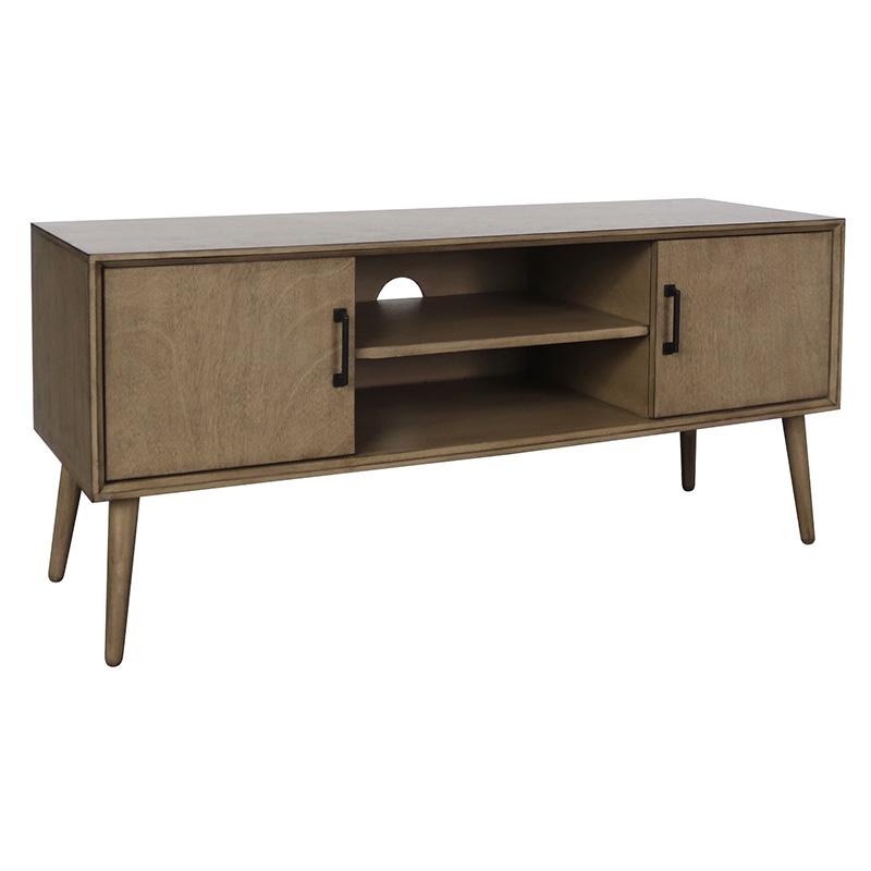 ΕΠΙΠΛΟ ΤΗΛΕΟΡΑΣΗΣ Fylliana ΜΕ 2 ΠΟΡΤΑΚΙΑ + 2 ΡΑΦΙΑ ΓΚΡΙ SAHARA 120x40x51εκ JOF