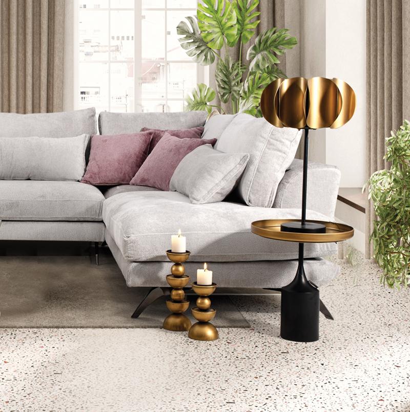 ΕΠΙΤΡΑΠΕΖΙΑ ΛΑΜΠΑ Fylliana FL610323 ΜΕΤΑΛΛΙΚΗ ΜΠΡΟΝΖΕ-ΜΑΥΡΟ ΧΡΩΜΑ 37x62εκ Ε27