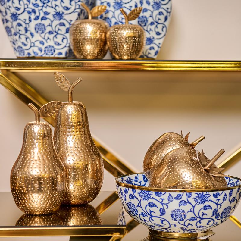 ΕΠΙΤΡΑΠΕΖΙΟ ΔΙΑΚΟΣΜΗΤΙΚΟ ΑΛΟΥΜΙΝΙΟΥ Fylliana Pears FL232 ΜΠΡΟΝΖΕ ΧΡΩΜΑ 10x20εκ