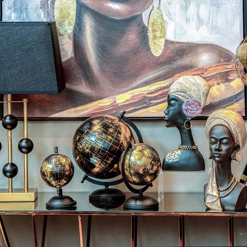 ΕΠΙΤΡΑΠΕΖΙΟ ΔΙΑΚΟΣΜΗΤΙΚΟ Fylliana "Υδρόγειος" ΜΑΥΡΟ ΧΡΩΜΑ 10x10x15εκ sls