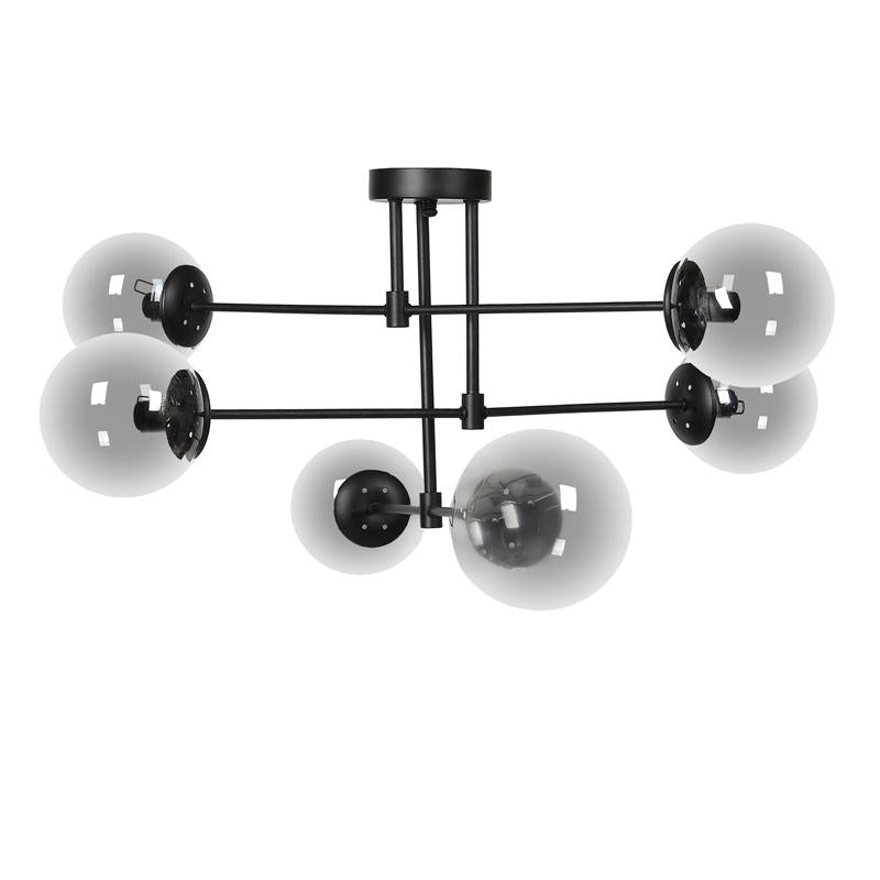 ΕΞΑΦΩΤΟ ΚΡΕΜΑΣΤΟ ΦΩΤΙΣΤΙΚΟ ΟΡΟΦΗΣ ΜΕΤΑΛΛΙΚΟ Fylliana ΜΑΥΡΟ-ΓΚΡΙ ΧΡΩΜΑ Ε14 75x40εκ