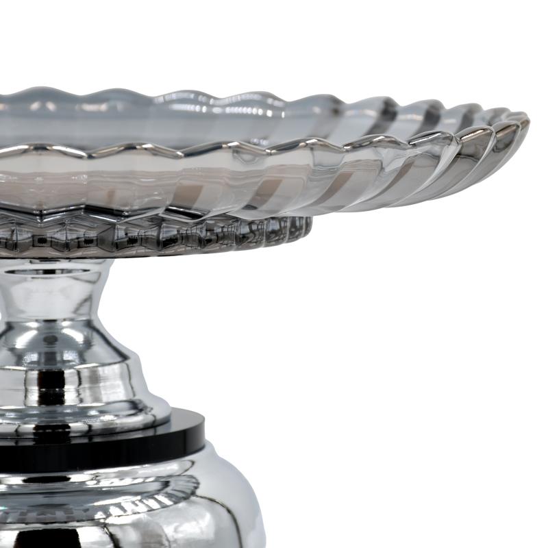 ΓΥΑΛΙΝΗ ΦΟΝΤΑΝΙΕΡΑ ΜΕ ΒΑΣΗ Fylliana FL204 ΜΑΥΡΟ-ΑΣΗΜΙ ΧΡΩΜΑ 30x14εκ