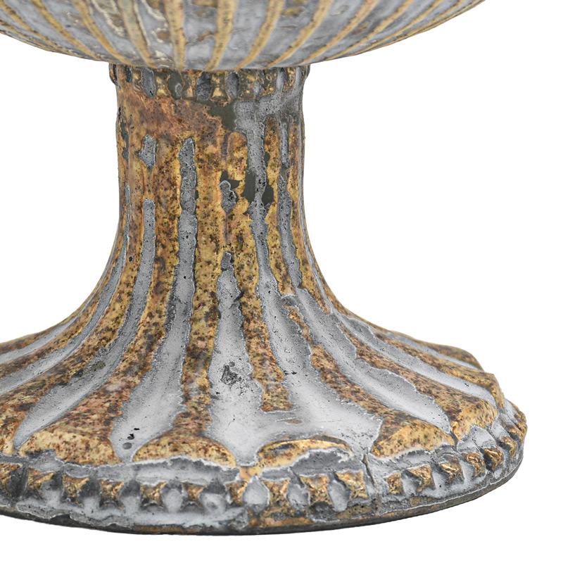 ΓΥΑΛΙΝΗ ΚΟΥΠ ΜΕ ΒΑΣΗ Fylliana FL1946 ΜΕΤΑΛΛΙΚΟ ΦΙΝΙΡΙΣΜΑ 18x16εκ