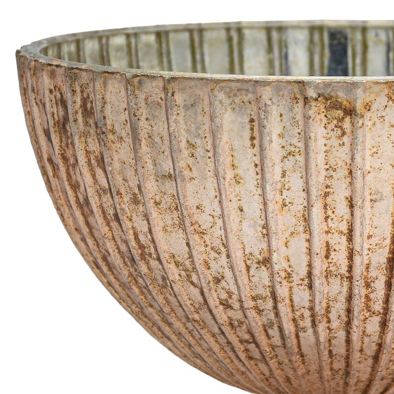 ΓΥΑΛΙΝΗ ΚΟΥΠ ΜΕ ΒΑΣΗ Fylliana FL1946 ΡΟΖ ΜΕ ΜΕΤΑΛΛΙΚΟ ΦΙΝΙΡΙΣΜΑ 18x16εκ