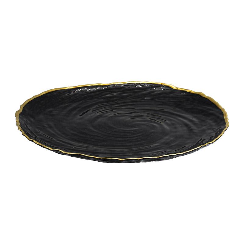 ΓΥΑΛΙΝΗ ΣΤΡΟΓΓΥΛΗ ΠΙΑΤΕΛΑ Fylliana FL32 ΜΑΥΡΟ ΧΡΩΜΑ 32εκ