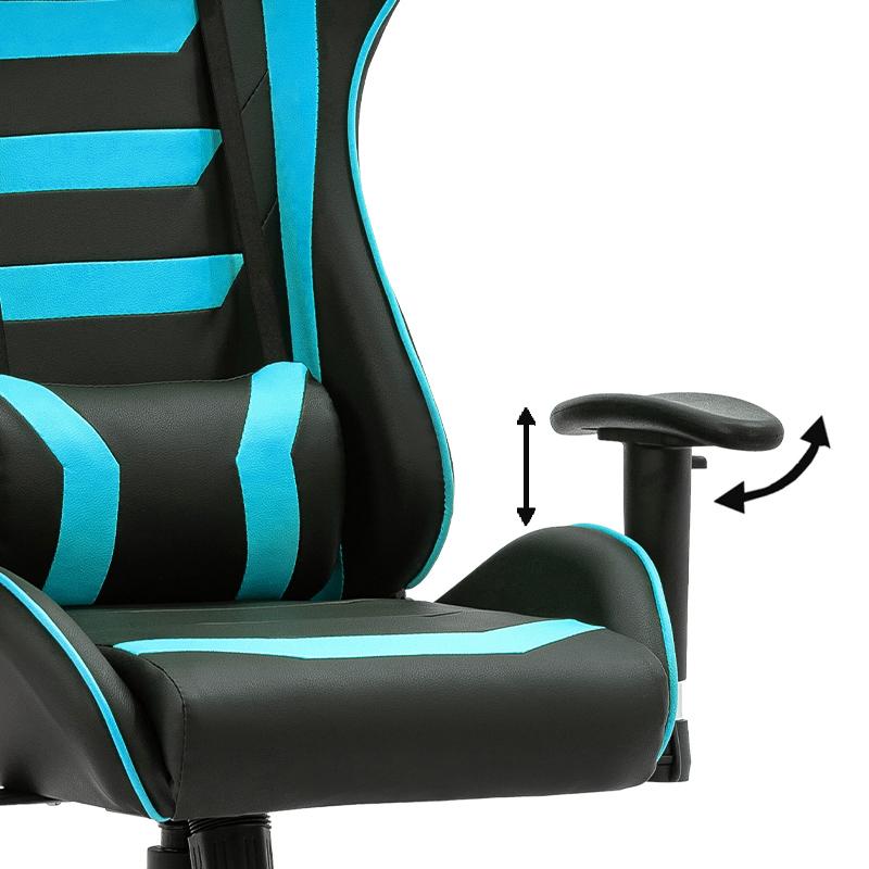 ΚΑΡΕΚΛΑ GAMING Fylliana SAR-1 ΜΑΥΡΟ-ΜΠΛΕ ΤΕΧΝΟΔΕΡΜΑ 64x53x135εκ