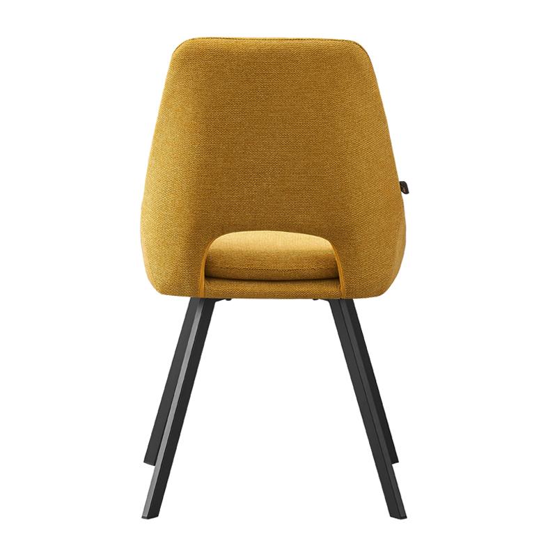 ΚΑΡΕΚΛΑ ΤΡΑΠΕΖΑΡΙΑΣ Fylliana FL5174 ΜΕ ΜΕΤΑΛΛΙΚΑ ΠΟΔΙΑ ΚΑΙ ΚΙΤΡΙΝΟ ΧΡΩΜΑ ΥΦΑΣΜΑΤΟΣ 56x48x85εκ