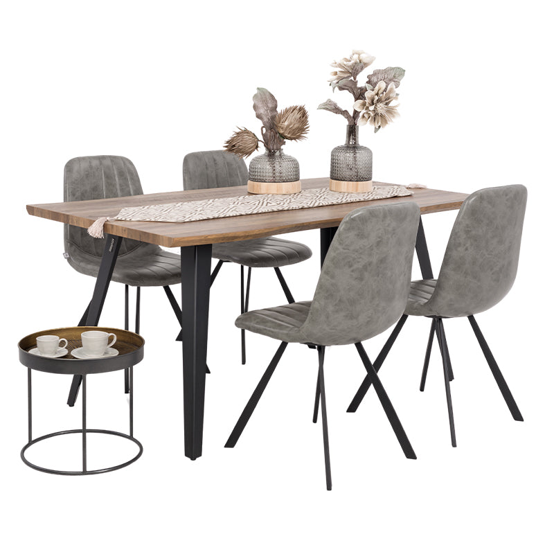 ΚΑΡΕΚΛΑ ΤΡΑΠΕΖΑΡΙΑΣ Fylliana FL4975 ΓΚΡΙ ΤΕΧΝΟΔΕΡΜΑ 45x45x90εκ