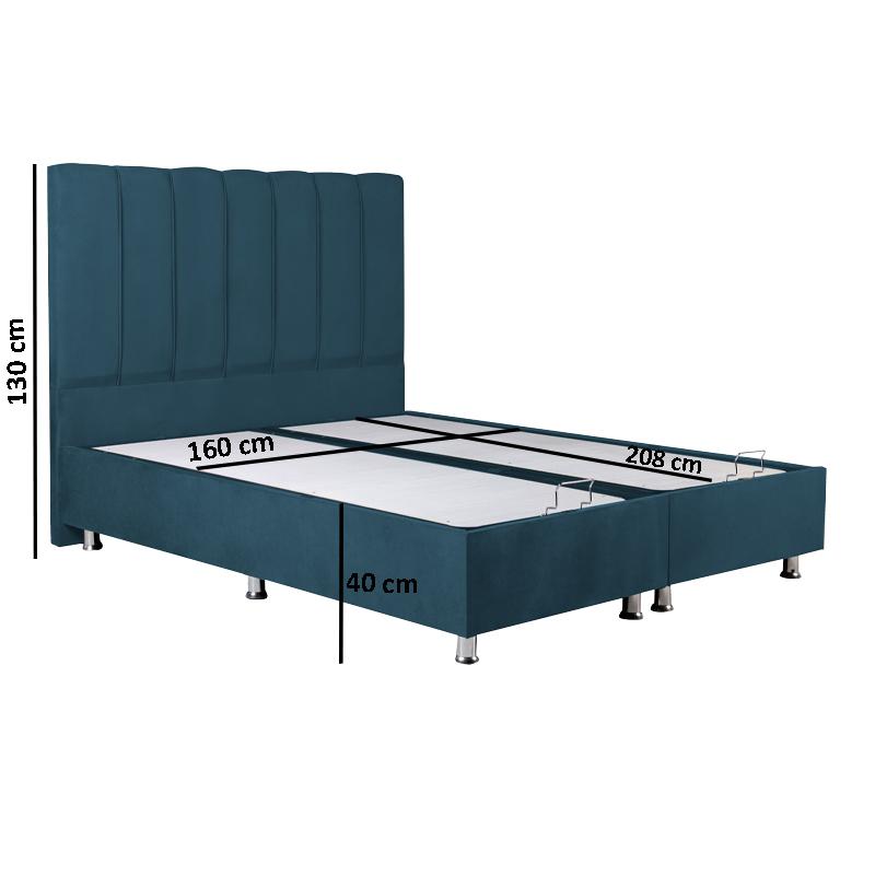 ΚΡΕΒΑΤΙ Elina BLUE RAF ΜΕ ΑΠΟΘΗΚΕΥΤΙΚΟ ΧΩΡΟ 208x162x130εκ ΓΙΑ ΣΤΡΩΜΑ 160x200εκ