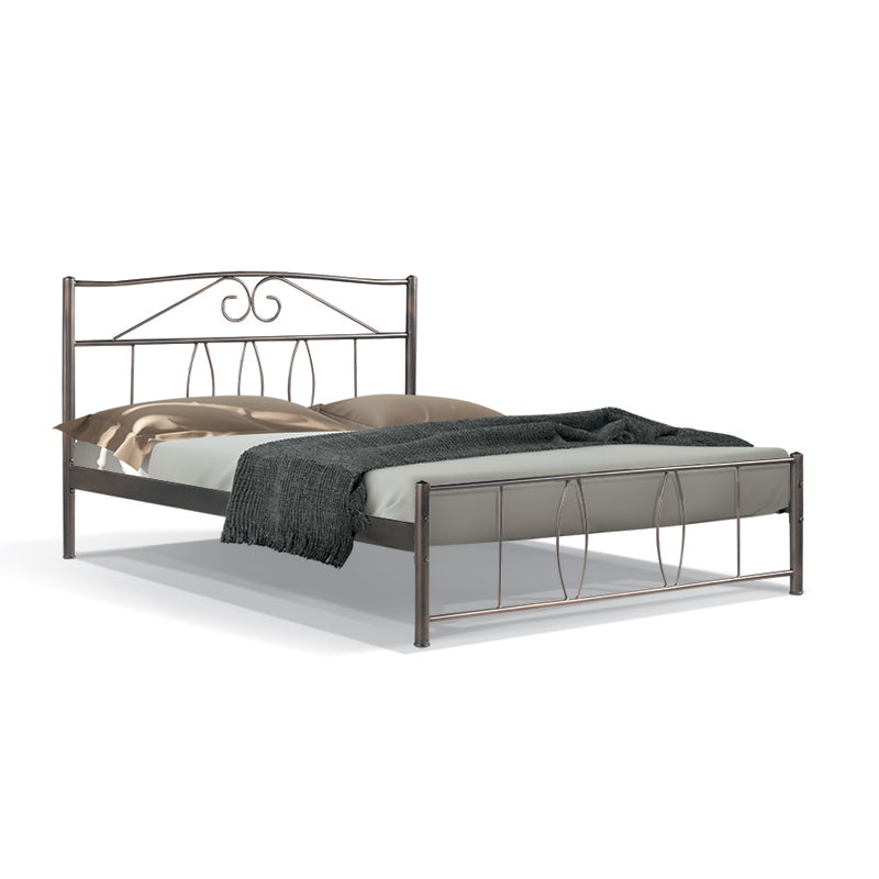 ΚΡΕΒΑΤΙ ΣΙΔΕΡΕΝΙΟ Fylliana Blanc ΚΑΦΕ 150x200εκ