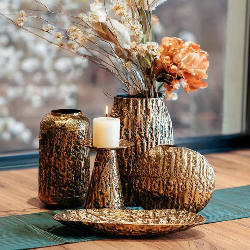 ΜΕΤΑΛΛΙΚΗ ΔΙΑΚΟΣΜΗΤΙΚΗ ΠΙΑΤΕΛΑ Fylliana FL7825 ΜΠΡΟΝΖΕ ΧΡΩΜΑ 15x41x6εκ