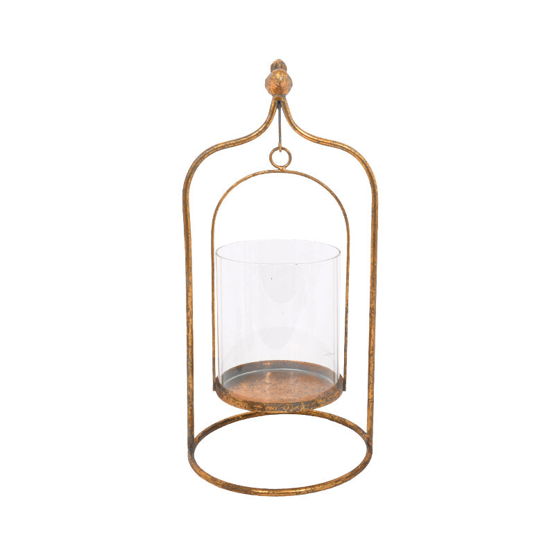 ΜΕΤΑΛΛΙΚΟ ΦΑΝΑΡΙ ΜΕ ΓΥΑΛΙ Fylliana "BIRD" 41x20x13.5εκ