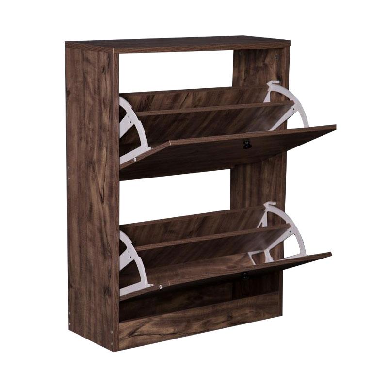 ΠΑΠΟΥΤΣΟΘΗΚΗ Fylliana "Home" 1872 ΜΕ 2 ΠΟΡΤΕΣ ΜΑΥΡΗ GREY OAK-ΜΑΥΡΗ 60x23.5x81εκ