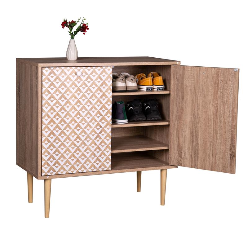 ΠΑΠΟΥΤΣΟΘΗΚΗ Fylliana "Home" 2227 ΜΕ 2 ΠΟΡΤΕΣ ΚΑΙ 4 ΡΑΦΙΑ SONOMA-ΛΕΥΚΗ 75x37x75εκ