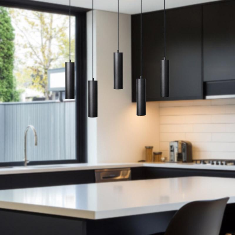 ΠΕΝΤΑΦΩΤΟ ΚΡΕΜΑΣΤΟ ΦΩΤΙΣΤΙΚΟ ΟΡΟΦΗΣ Fylliana ΜΑΥΡΟ ΧΡΩΜΑ GU10 65x10x100εκ