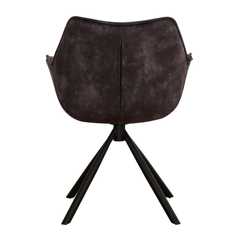 ΠΕΡΙΣΤΡΕΦΟΜΕΝΗ ΚΑΡΕΚΛΑ Fylliana FL5064 ΜΕ ΜΕΤΑΛΛΙΚΑ ΠΟΔΙΑ ΚΑΙ ΓΚΡΙ ΧΡΩΜΑ ΥΦΑΣΜΑΤΟΣ 62x61,5x84εκ