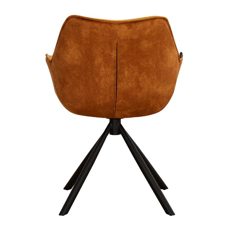 ΠΕΡΙΣΤΡΕΦΟΜΕΝΗ ΚΑΡΕΚΛΑ Fylliana FL5064 ΜΕ ΜΕΤΑΛΛΙΚΑ ΠΟΔΙΑ ΚΑΙ ΚΙΤΡΙΝΟ ΧΡΩΜΑ ΥΦΑΣΜΑΤΟΣ 62x61,5x84εκ