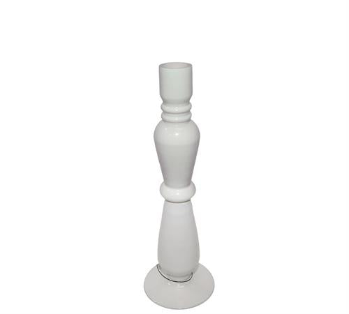 Γυάλινο κηροπήγιο κρεμ 8x27cm 26661 | ZAROS