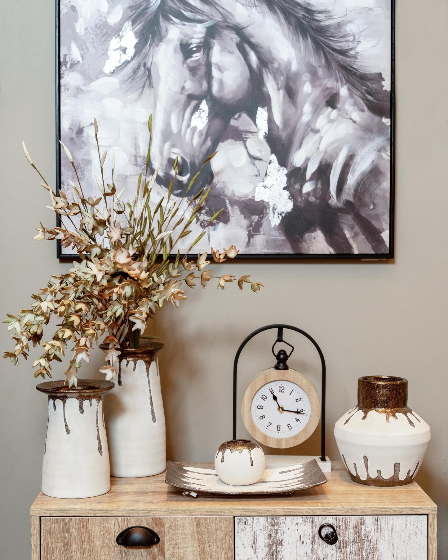 ΠΙΝΑΚΑΣ ΣΕ ΚΑΜΒΑ ΜΕ ΠΛΑΣΤΙΚΟ ΠΛΑΙΣΙΟ Fylliana FL33285 ΜΑΥΡΟ-ΓΚΡΙ ΧΡΩΜΑ 70x4x70εκ