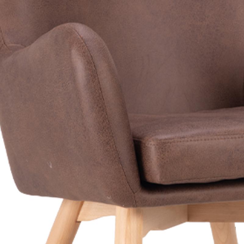 ΠΟΛΥΘΡΟΝΑ Fylliana Thetis ΚΑΦΕ ΤΕΧΝΟΔΕΡΜΑ ΜΕ ΞΥΛΙΝΑ ΠΟΔΙΑ 70x65x105εκ