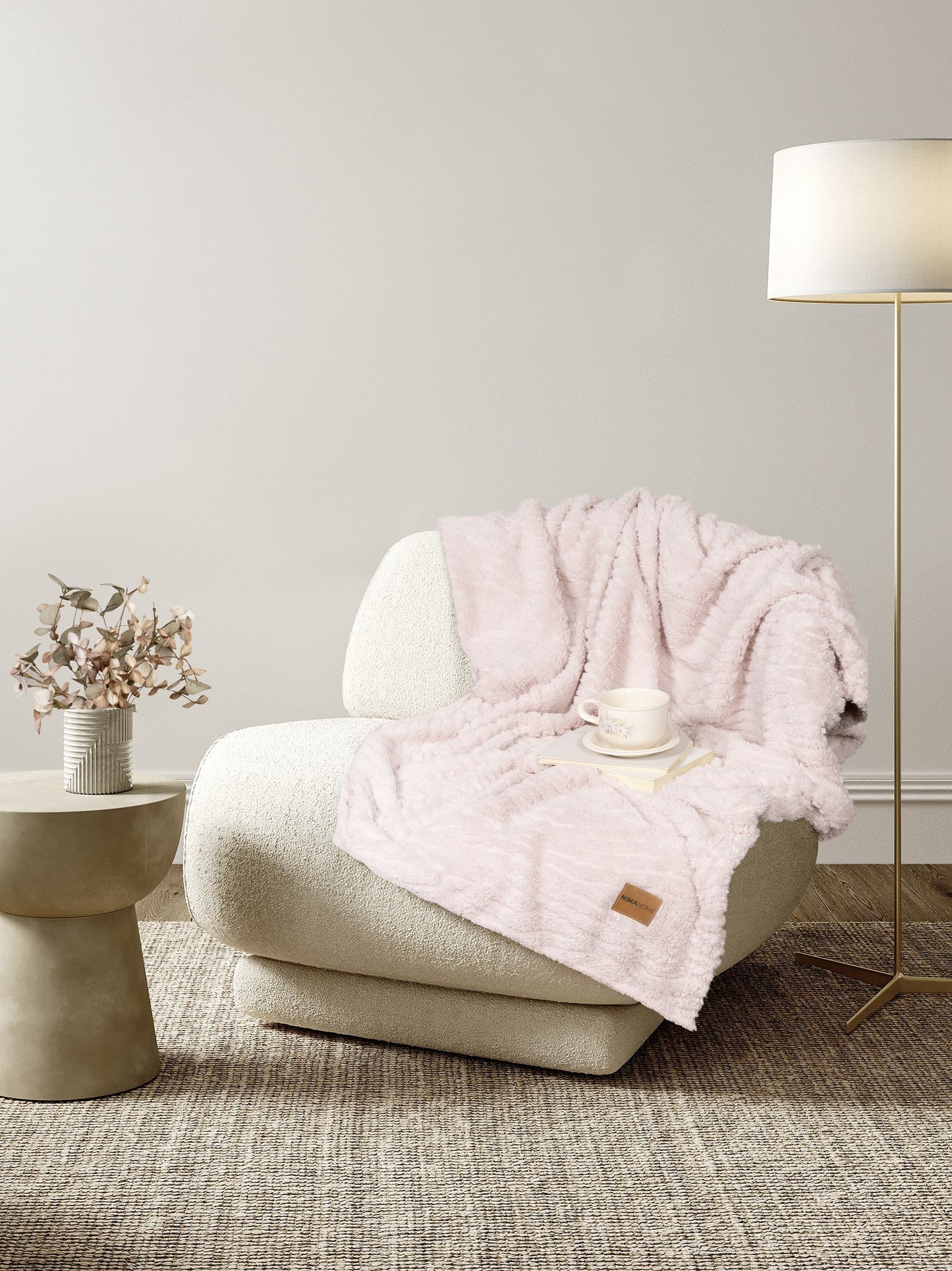 ΚΟΥΒΕΡΤΑ ΚΑΝΑΠΕ 130Χ170 SERENUS NUDE PINK - NIMA HOME 35408