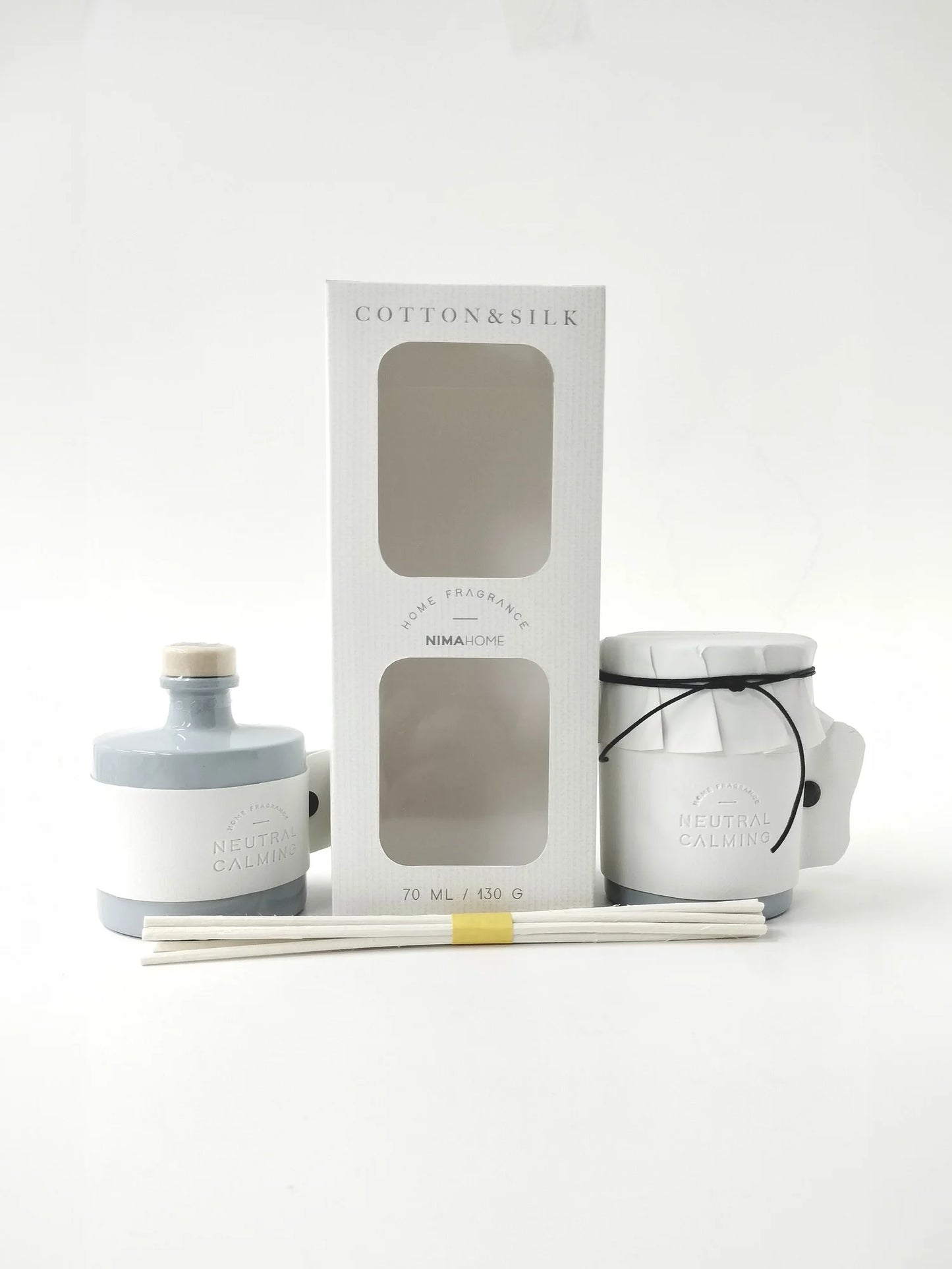 ΣΕΤ ΑΡΩΜΑΤΙΚΟ ΧΩΡΟΥ ΜΕ ΣΤΙΚ 70ml & ΑΡΩΜΑΤΙΚΟ ΚΕΡΙ 130gr COTTON & SILK - NIMA HOME 35655
