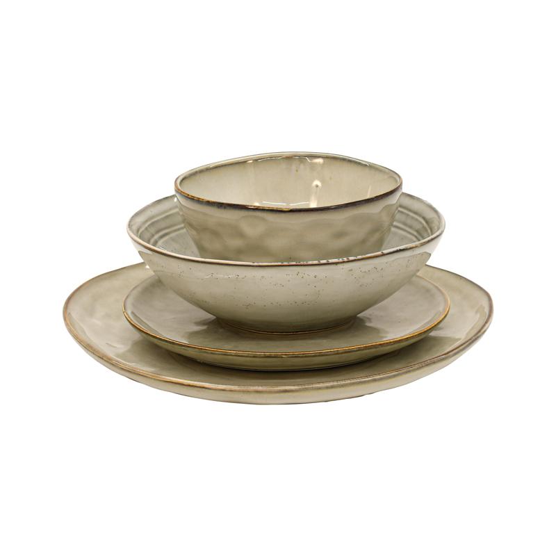 ΣΕΤ ΦΑΓΗΤΟΥ 16τμχ Fylliana FL25162 STONEWARE ΓΚΡΙ ΧΡΩΜΑ