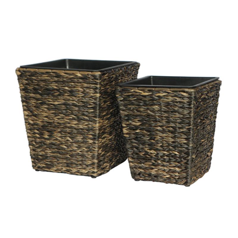 ΣΕΤ ΚΑΣΠΩ 2 ΤΕΜΑΧΙΑ POLY RATTAN Fylliana FL21587 ΜΠΕΖ-ΚΑΦΕ ΧΡΩΜΑ 36x40εκ & 30x35εκ