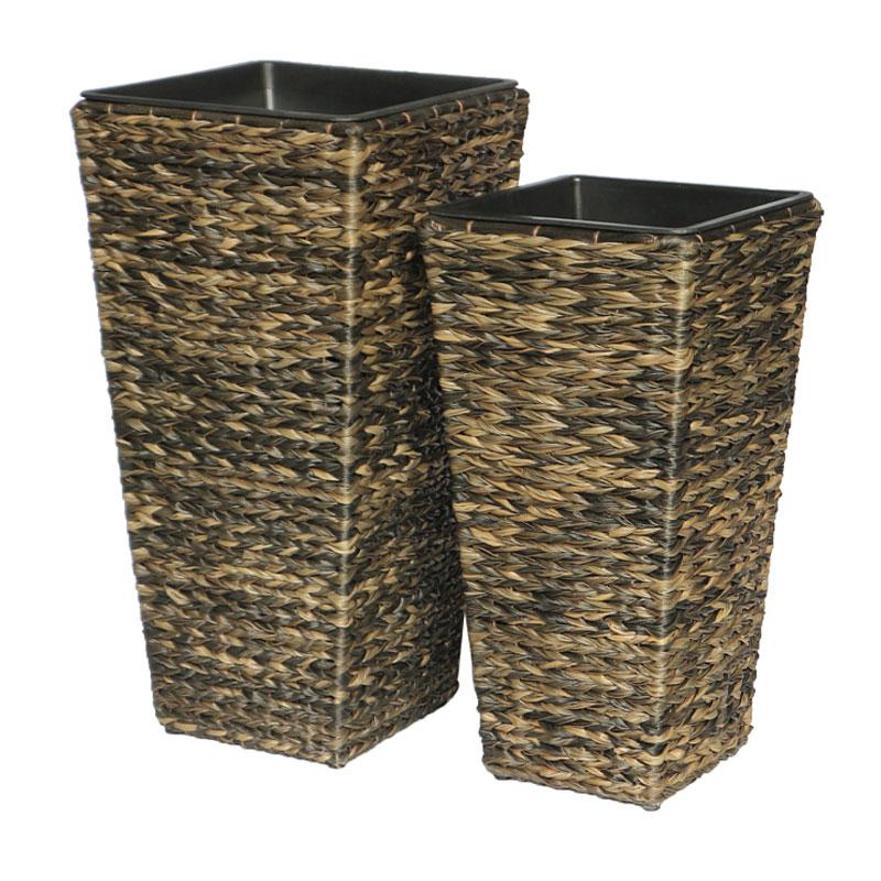 ΣΕΤ ΚΑΣΠΩ 2 ΤΕΜΑΧΙΑ POLY RATTAN Fylliana FL21820 ΜΠΕΖ-ΚΑΦΕ ΧΡΩΜΑ 36x70εκ & 30x60εκ