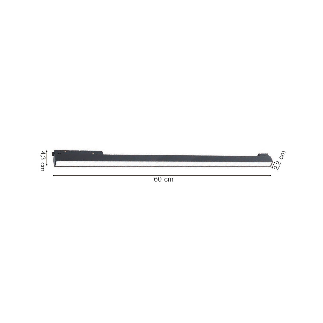Inlight Γραμμικό φωτιστικό LED 20W 3000Κ-6000Κ για ultra thin ράγα σε μαύρη απόχρωση D:61,5cmX2.4cm (TUS06205-Black)