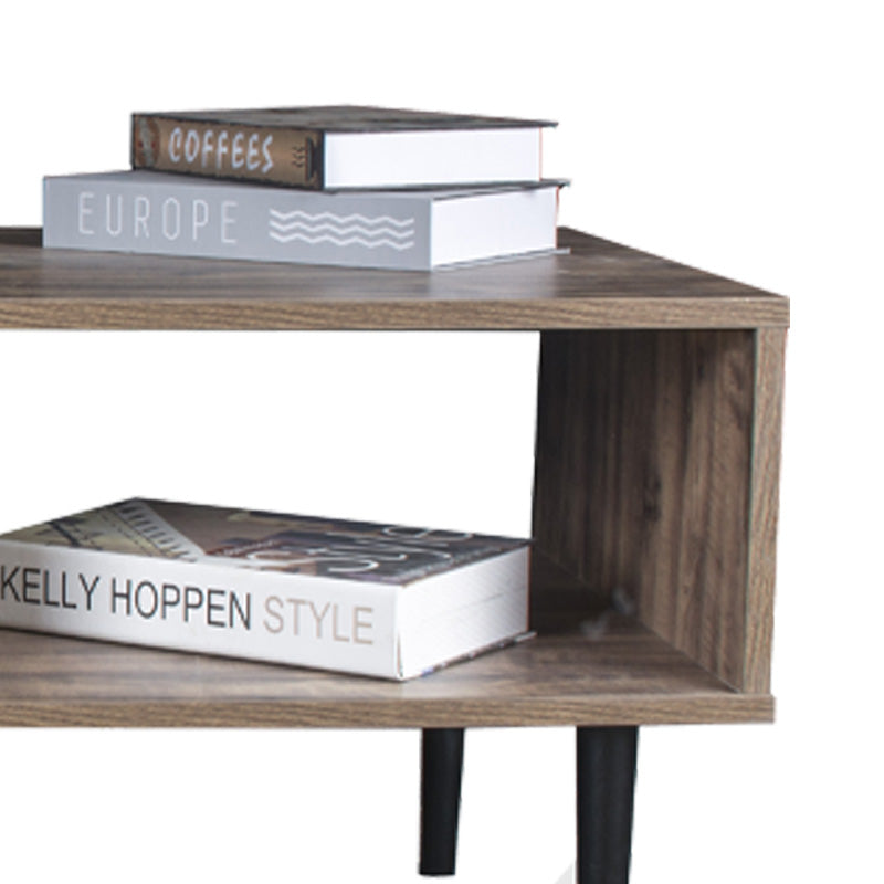 ΤΡΑΠΕΖΑΚΙ ΣΑΛΟΝΙΟΥ Fylliana "Home" ΜΑΥΡΟ ΜΕ GREY OAK 100x50x42.5εκ