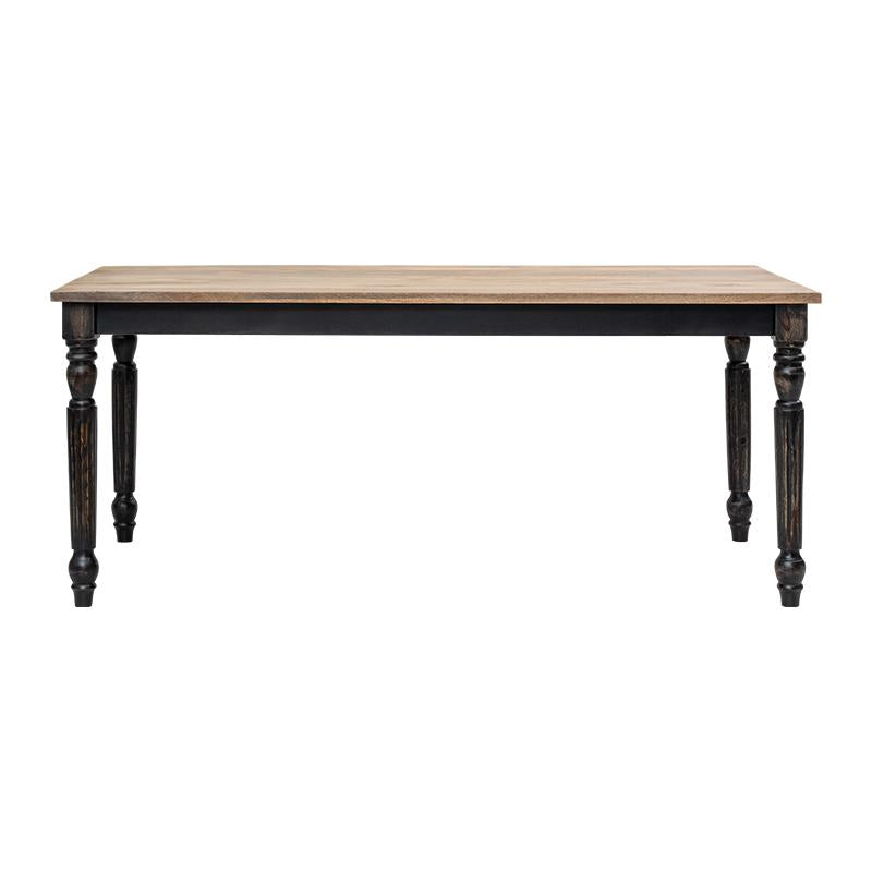 ΤΡΑΠΕΖΙ ΤΡΑΠΕΖΑΡΙΑΣ Fylliana Kanpur ΚΑΦΕ-ΜΑΥΡΟ ΜΕ ΕΦΕ ΠΑΛΑΙΩΣΗΣ ΧΡΩΜΑ 180x90x76εκ