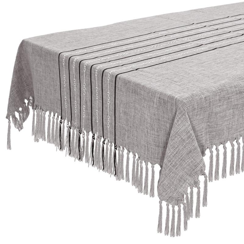 ΤΡΑΠΕΖΟΜΑΝΤΗΛΟ ΜΕ ΚΡΟΣΣΙΑ Fylliana ΓΚΡΙ-ΣΙΕΛ ΡΙΓΑ 90x90εκ