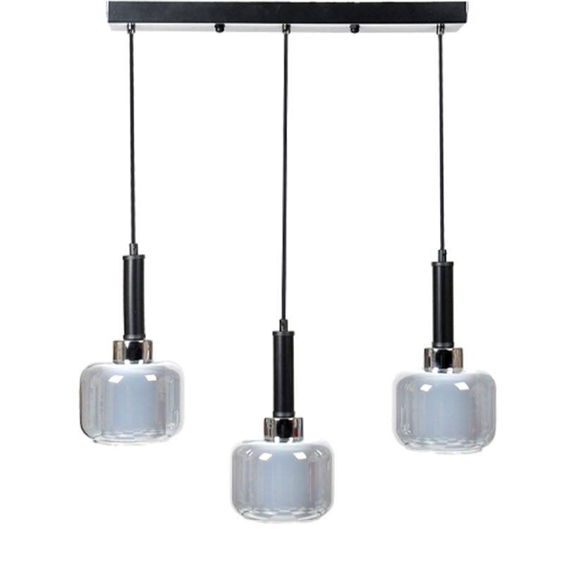 ΤΡΙΦΩΤΟ ΚΡΕΜΑΣΤΟ ΦΩΤΙΣΤΙΚΟ ΟΡΟΦΗΣ ΔΙΠΛΟ ΓΥΑΛΙΝΟ ΚΑΠΕΛΟ Fylliana ΑΣΗΜΙ ΧΡΩΜΑ Ε27 50x15x75εκ