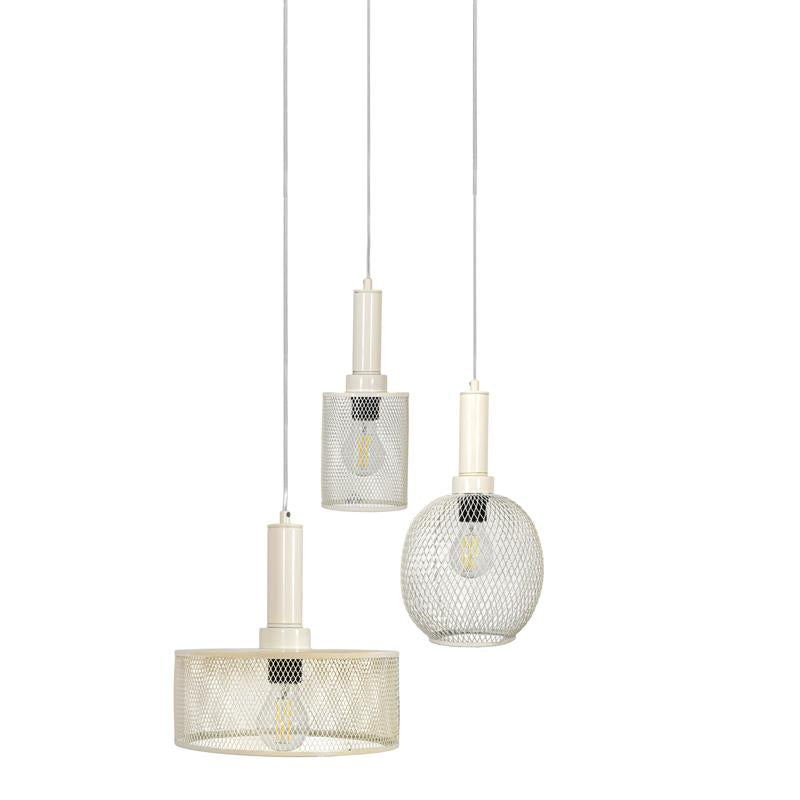 ΤΡΙΦΩΤΟ ΜΕΤΑΛΛΙΚΟ ΦΩΤΙΣΤΙΚΟ ΟΡΟΦΗΣ Fylliana ΜΕ ΚΑΠΕΛΟ ΠΛΕΓΜΑ ΚΡΕΜ ΧΡΩΜΑ Ε27