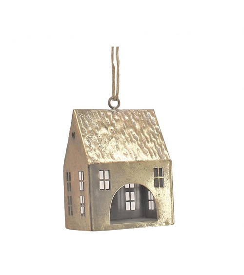 HOMEGURU-OR001 Χριστ/κο στολίδι σπιτάκι χρυσό,15.5cm