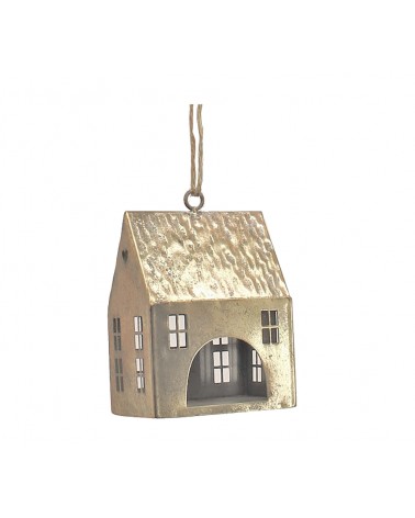 HOMEGURU-OR001 Χριστ/κο στολίδι σπιτάκι χρυσό,15.5cm